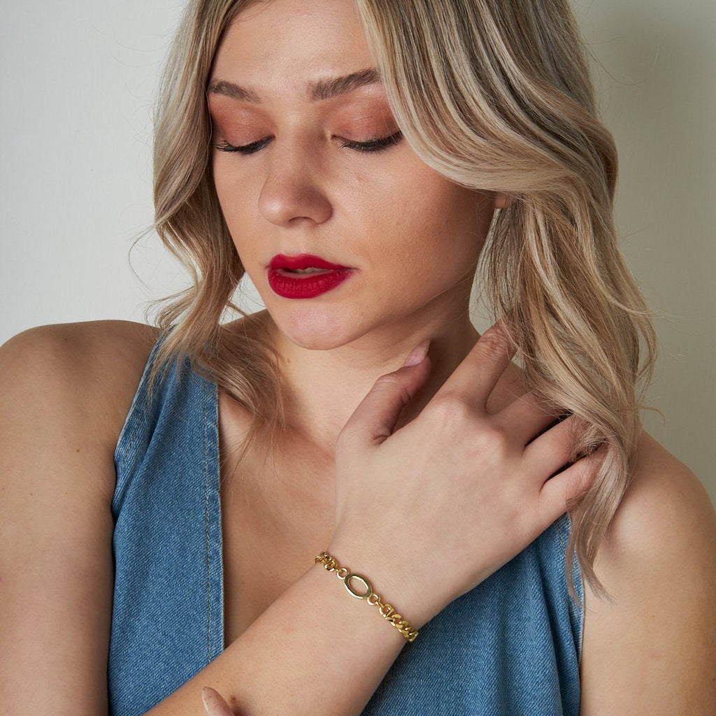 Yuvarlak Gurme Zincir Bileklik - 925 GÜMÜŞ