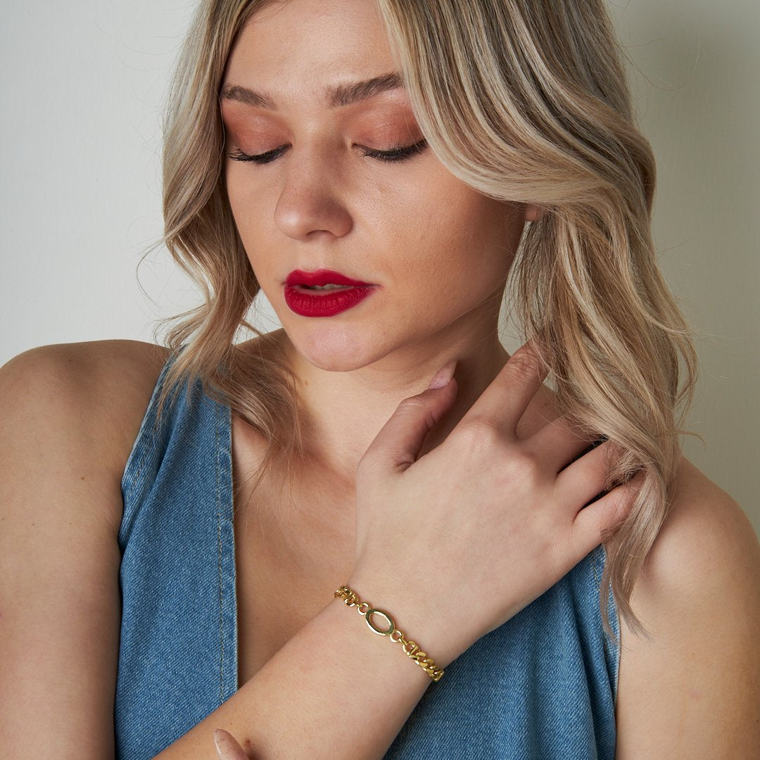 Yuvarlak Gurme Zincir Bileklik - 925 GÜMÜŞ