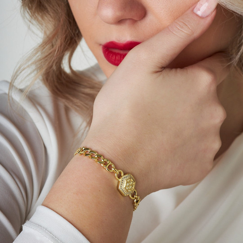 Altıgen Gurme Bileklik - 925 GÜMÜŞ