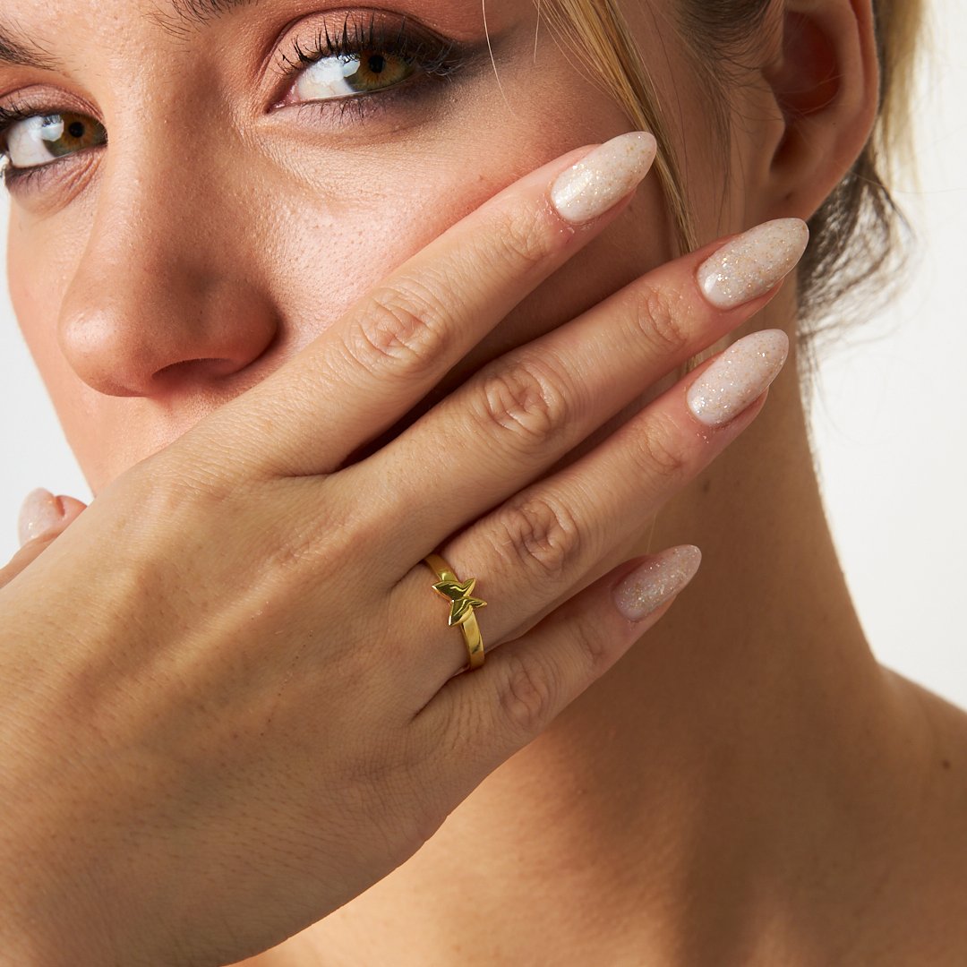 Minimal Kelebek Yüzük - 925 GÜMÜŞ