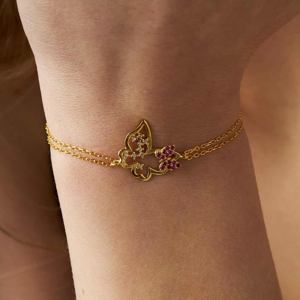 Kelebek Parıltılı Bileklik - 925 GÜMÜŞ