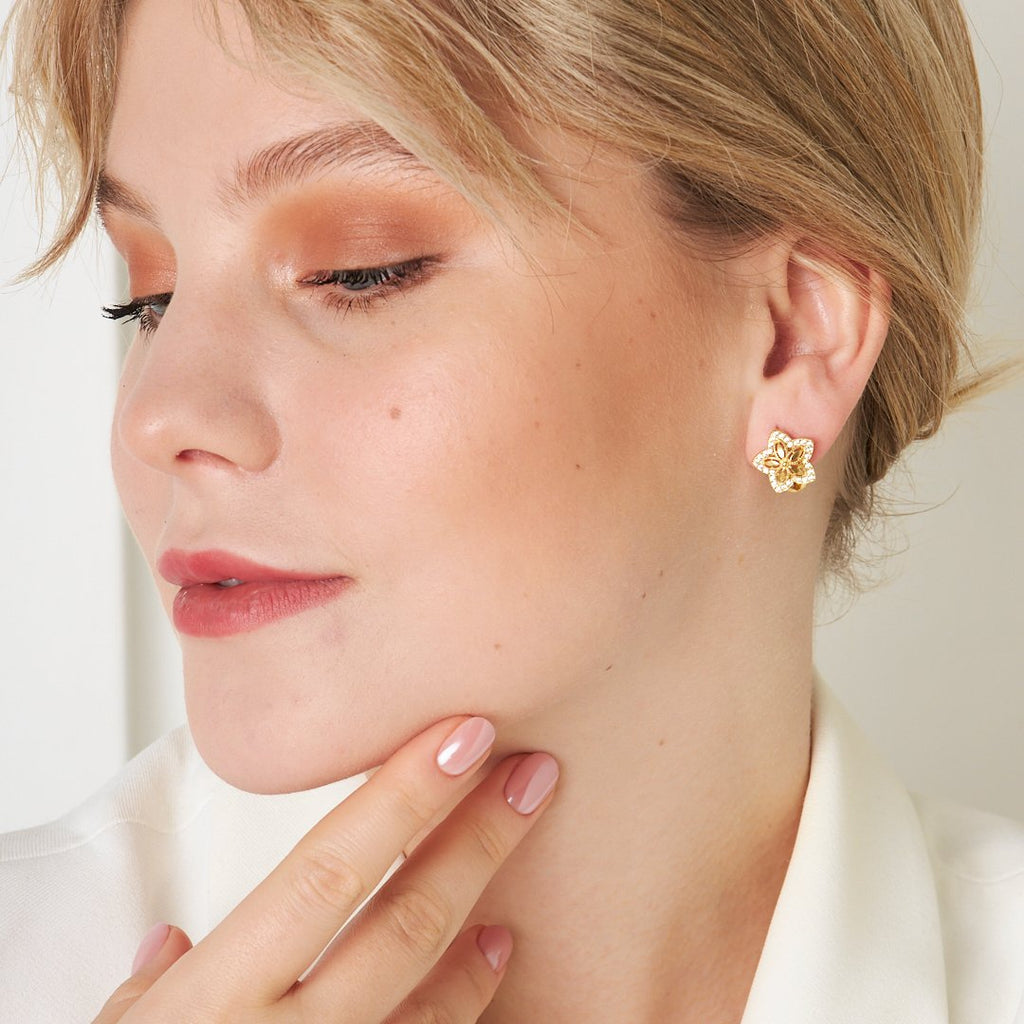 Yaşam Çiçeği Küpe - 925 GÜMÜŞ