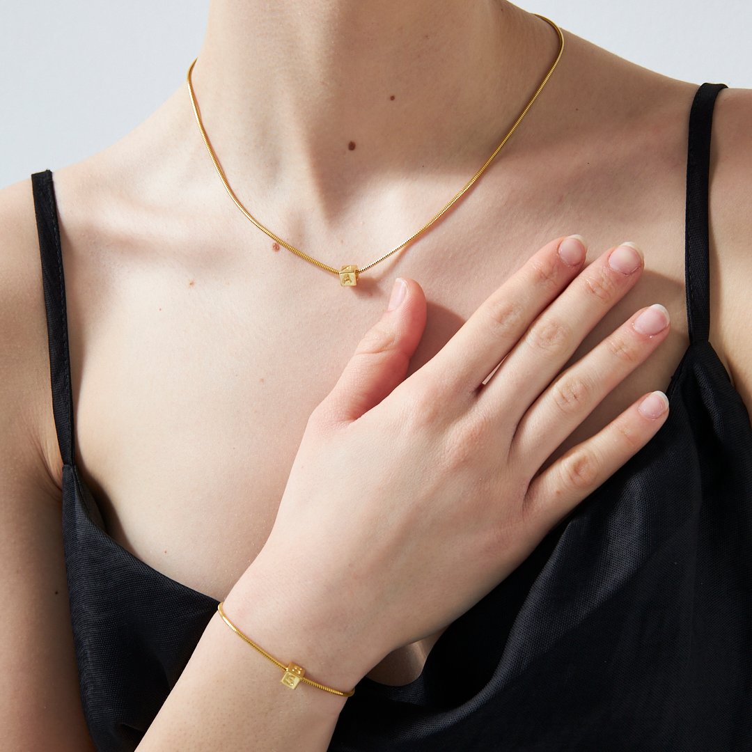 Mektup Küp Zincir Seti - 925 GÜMÜŞ