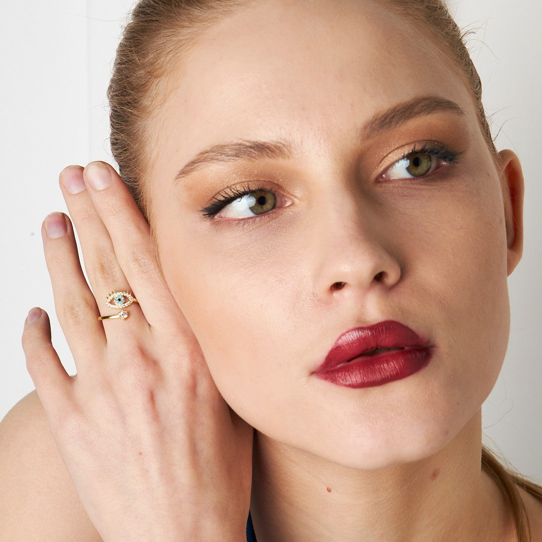 Tektaşlı Kirpik Yüzük - 925 GÜMÜŞ