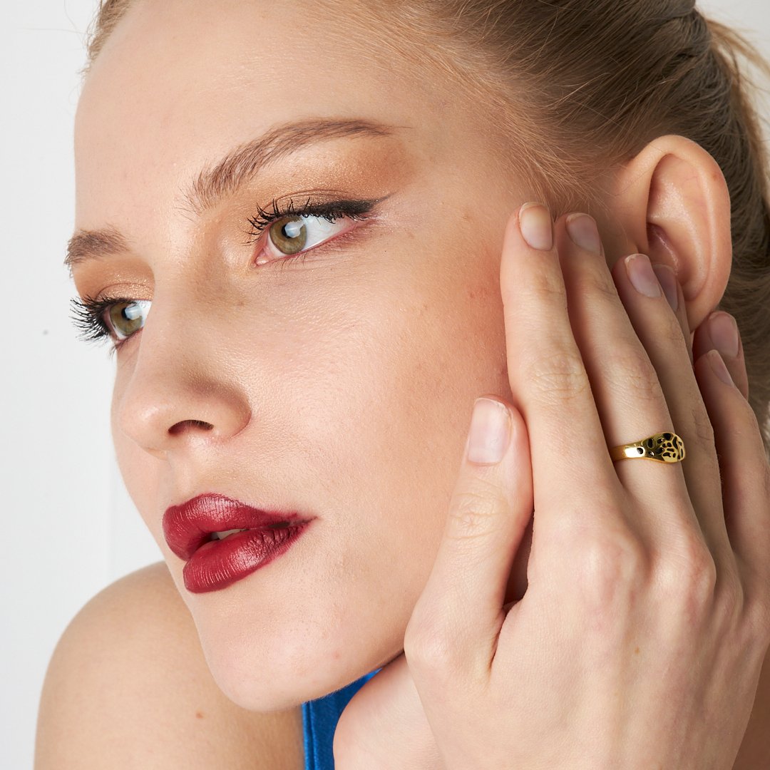 Siyah Desenli Süslü Yüzük - 925 GÜMÜŞ