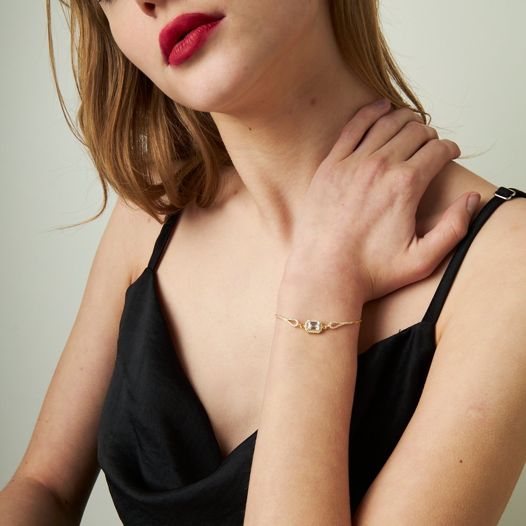 Baget Taşlı Bileklik - 925 GÜMÜŞ