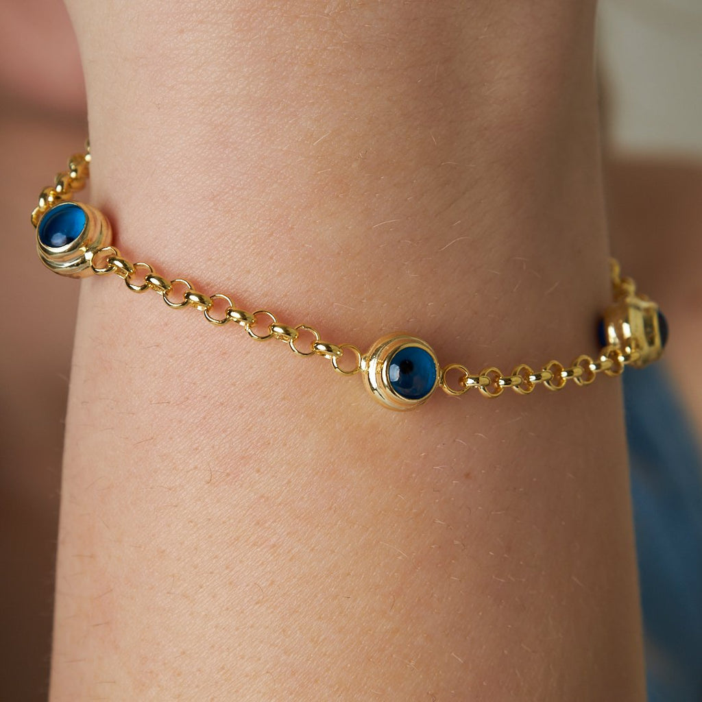 Dörtlü Nazar Bileklik - 925 GÜMÜŞ