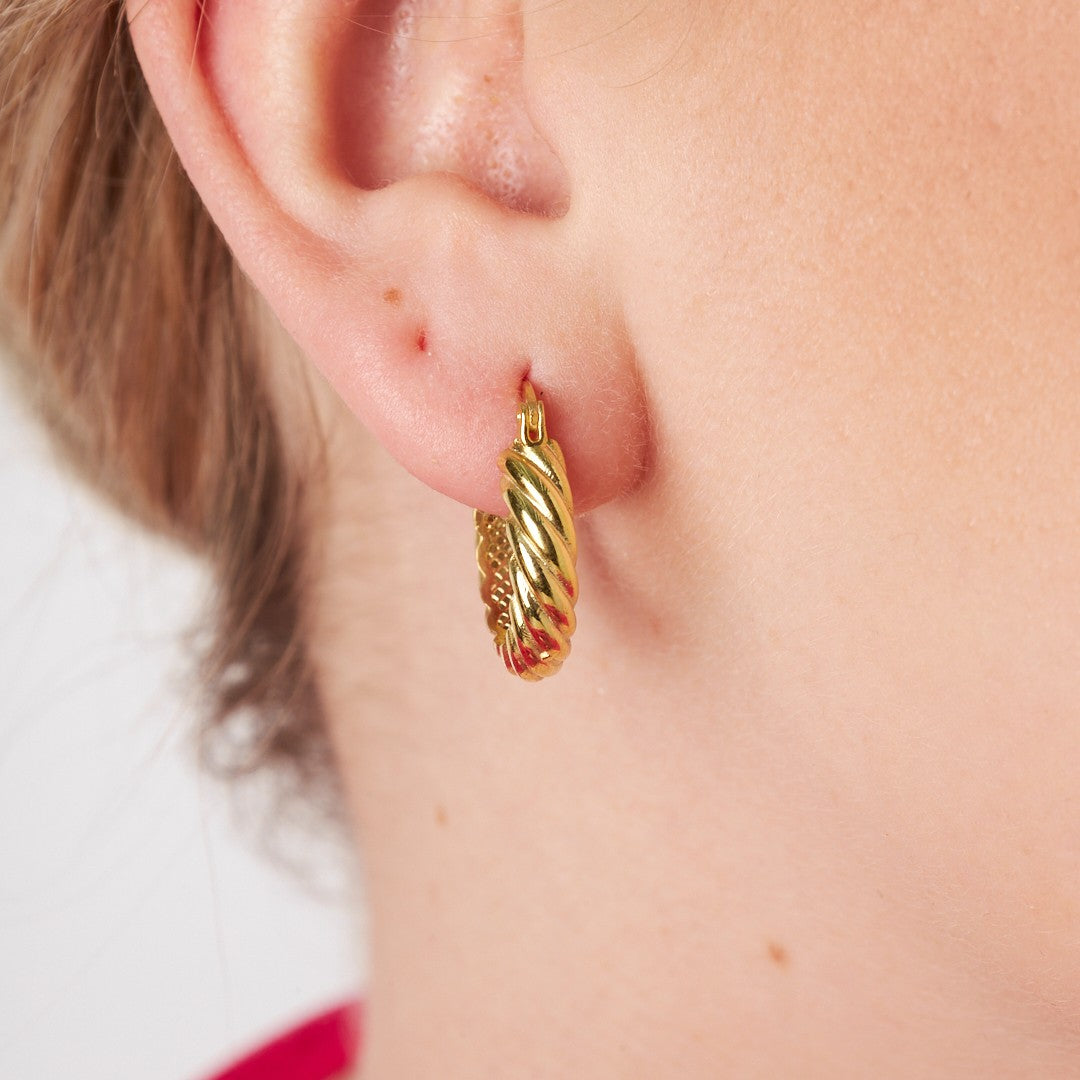 Bükülmüş Halka Küpeler - 925 GÜMÜŞ