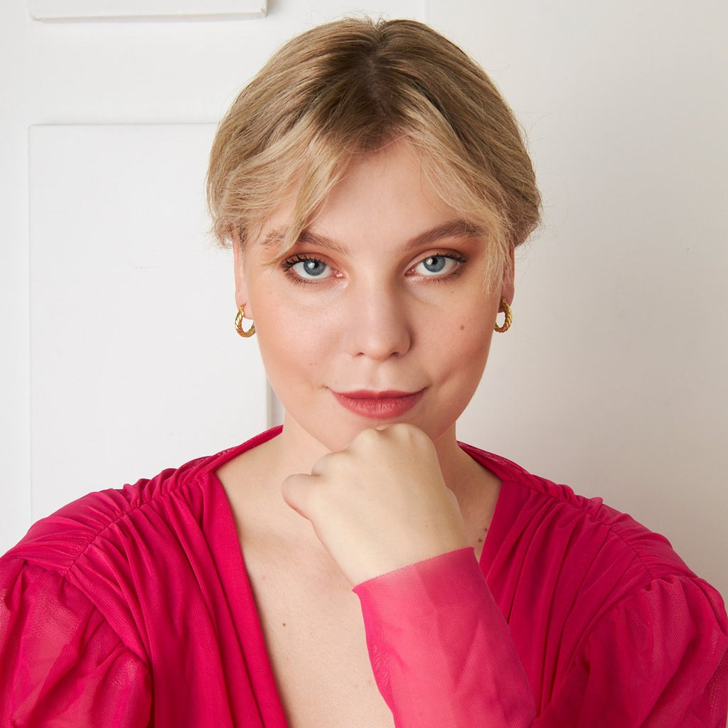 Bükülmüş Halka Küpeler - 925 GÜMÜŞ