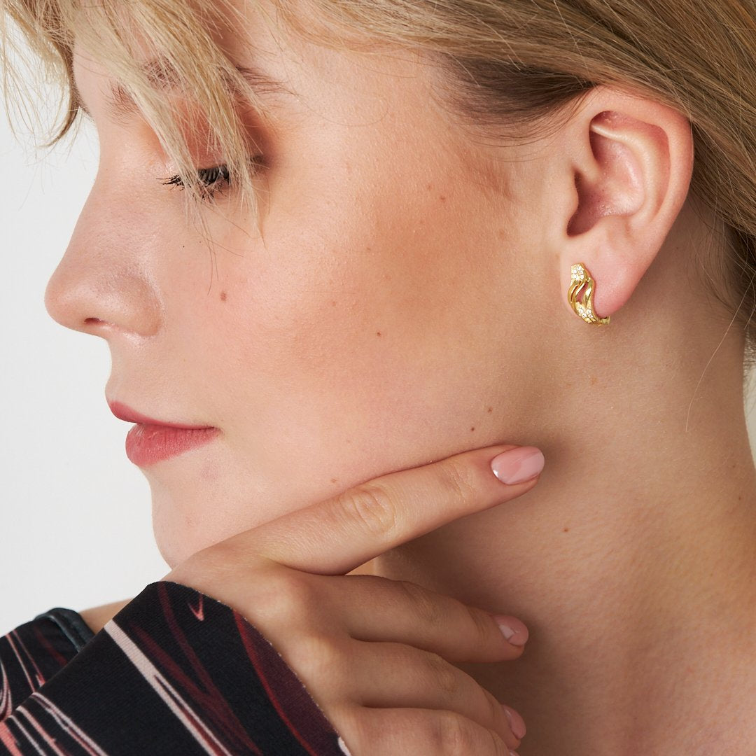 Taşlı Tutku Küpeleri - 925 GÜMÜŞ