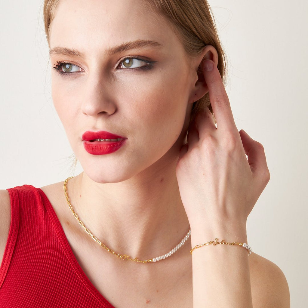 İncili İsim Set - 925 GÜMÜŞ