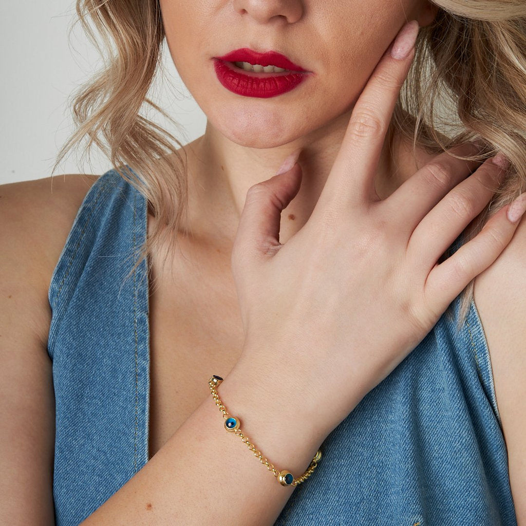 Dörtlü Nazar Bileklik - 925 GÜMÜŞ