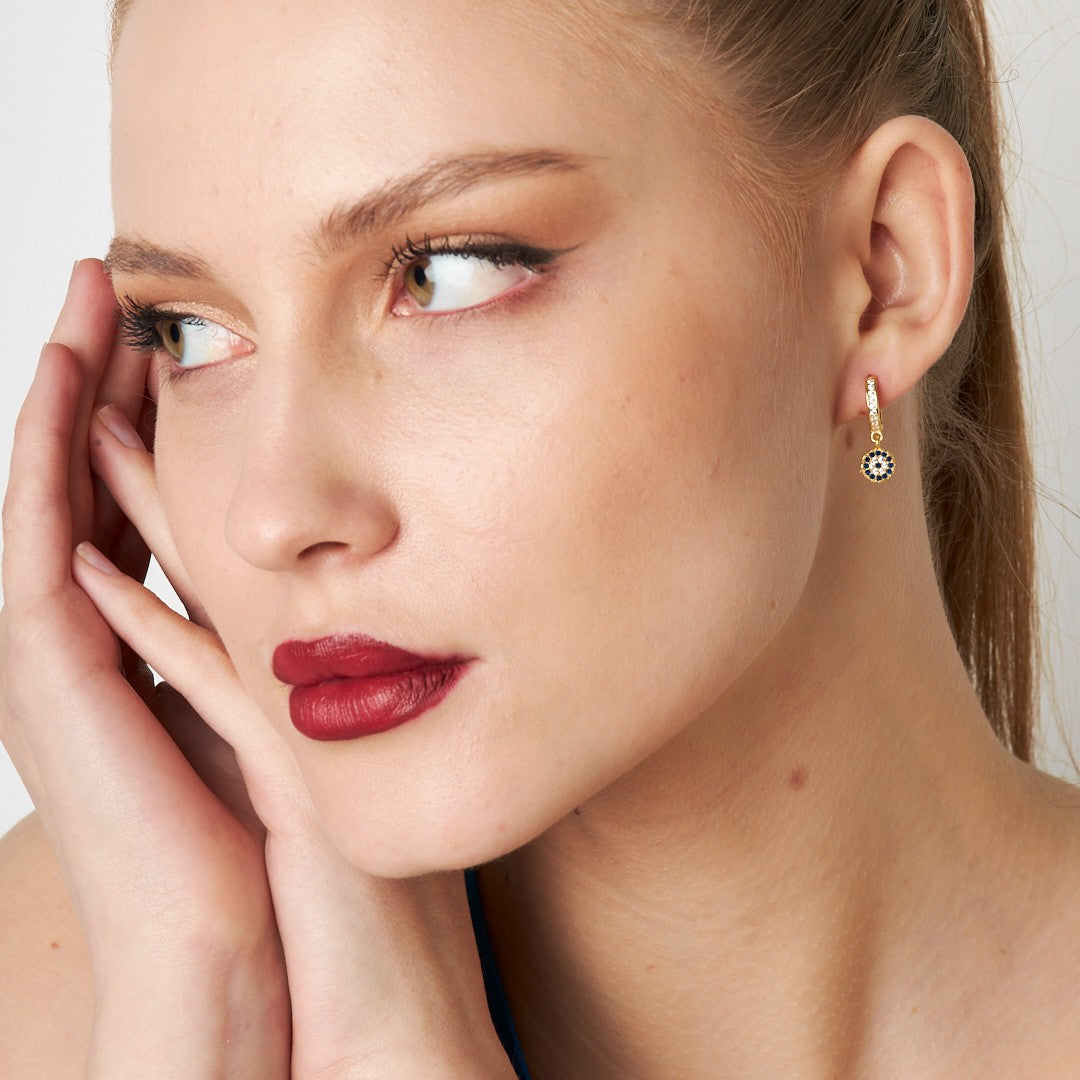 Nazar Taşlı Küpeler - 925 GÜMÜŞ