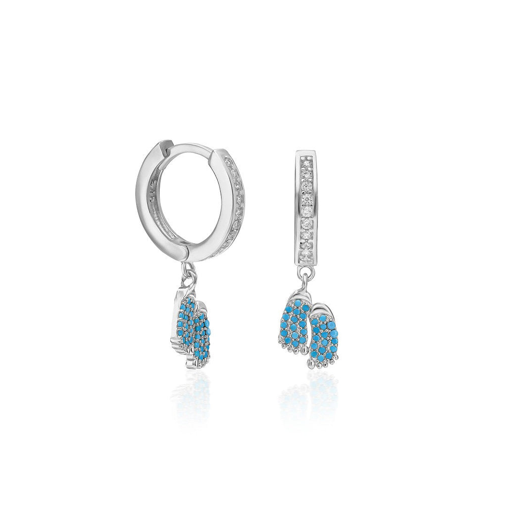 Taşlı Bebek Ayak Küpesi - 925 GÜMÜŞ