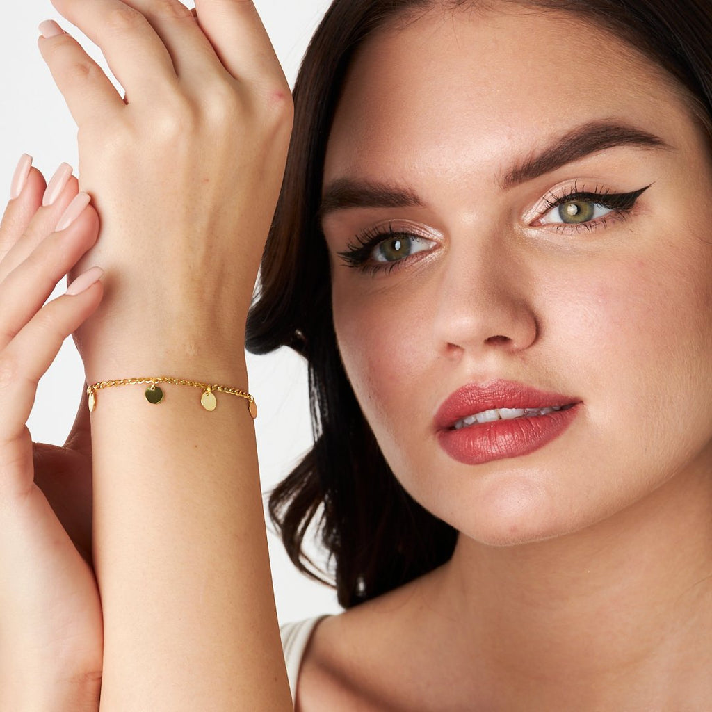 Beşli Pullu Bileklik - 925 GÜMÜŞ