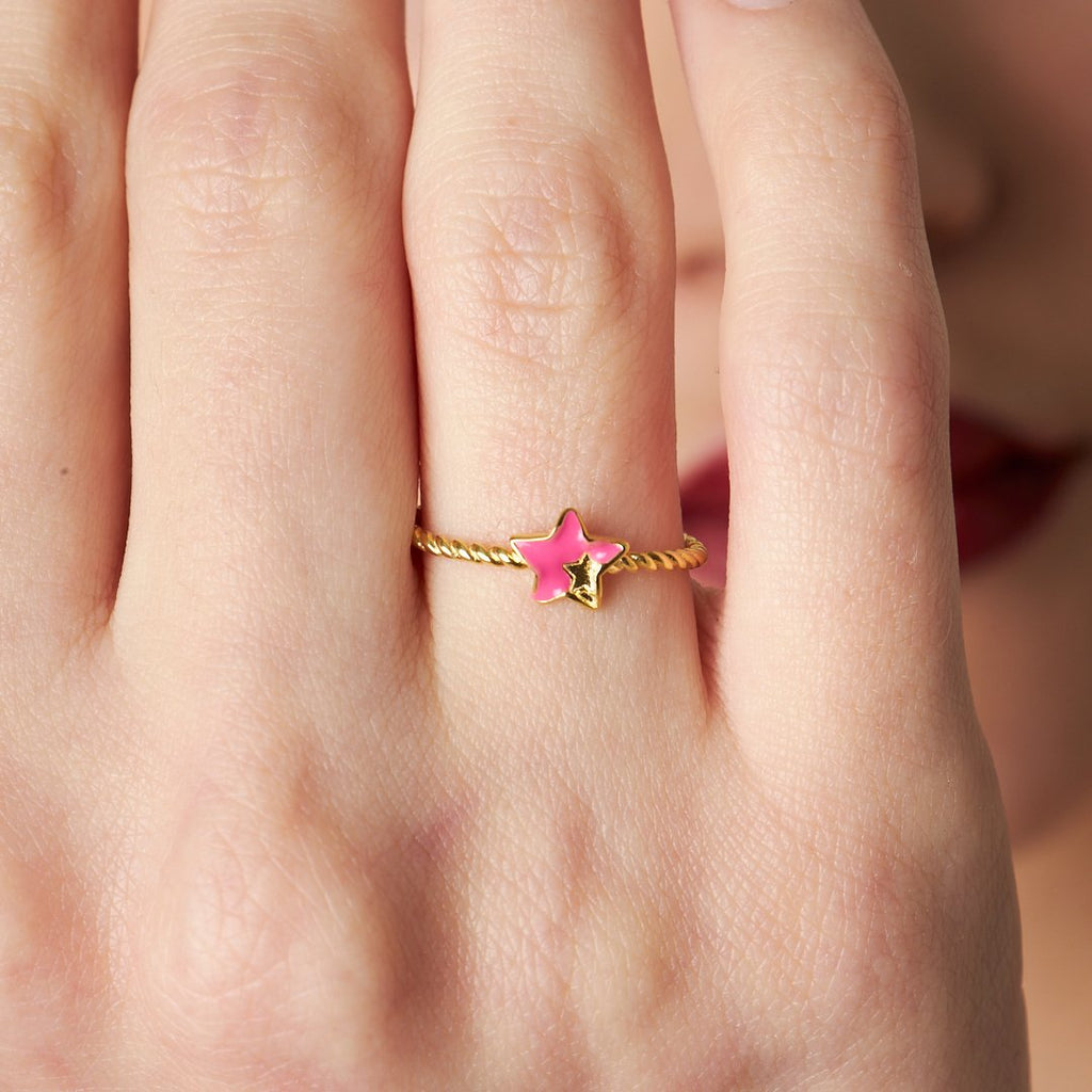 İç İçe Yıldız Yüzük - 925 GÜMÜŞ