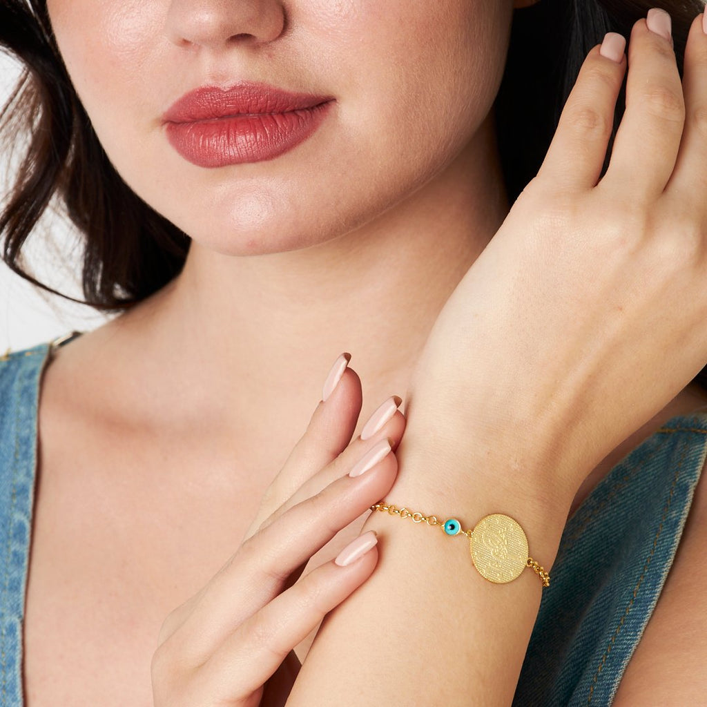 Nazar Tuğralı Zincir Bileklik - 925 GÜMÜŞ