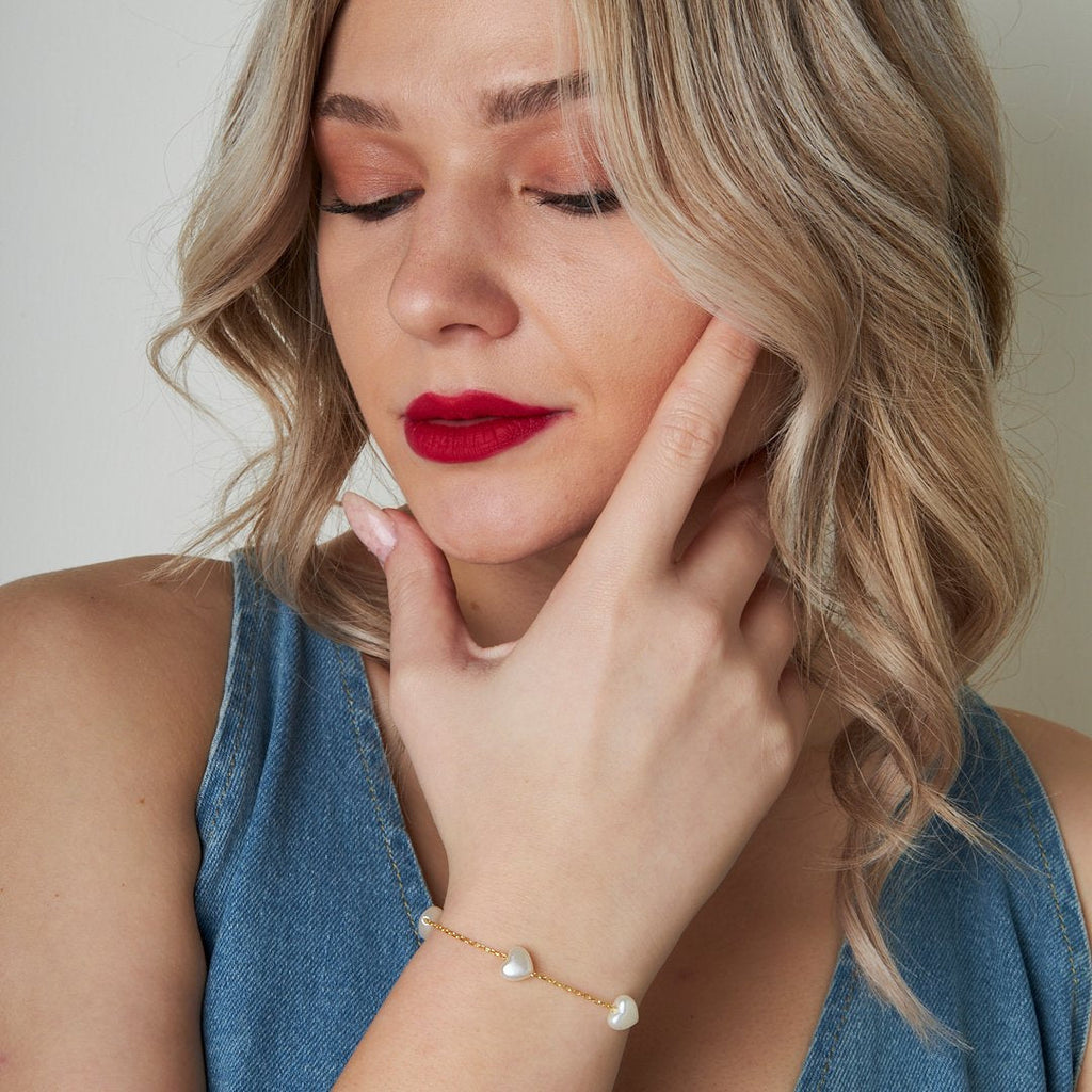 Kalpli Boncuklu Bileklik - 925 GÜMÜŞ