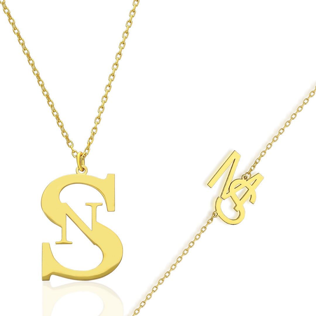 İkili Harf Seti - 925 GÜMÜŞ