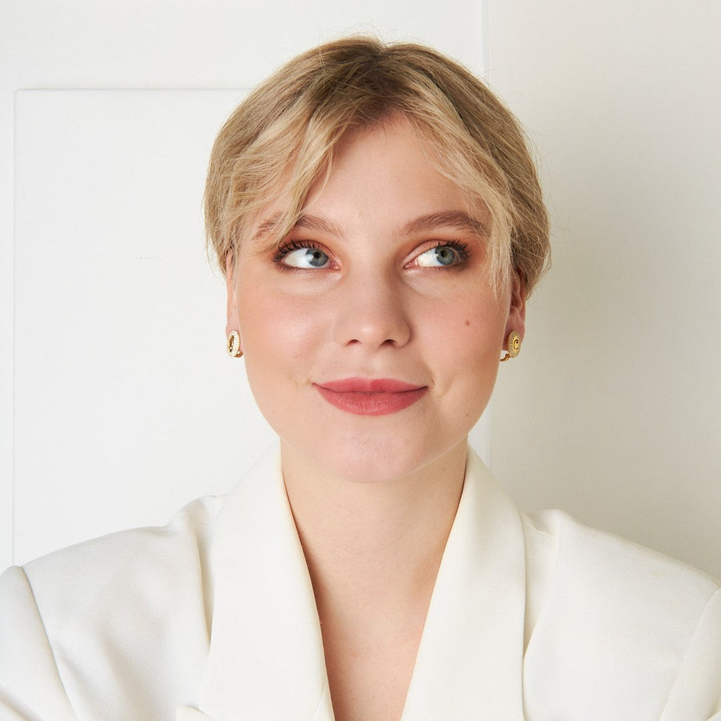 İki Sıra Taşlı Oval Küpe - 925 GÜMÜŞ