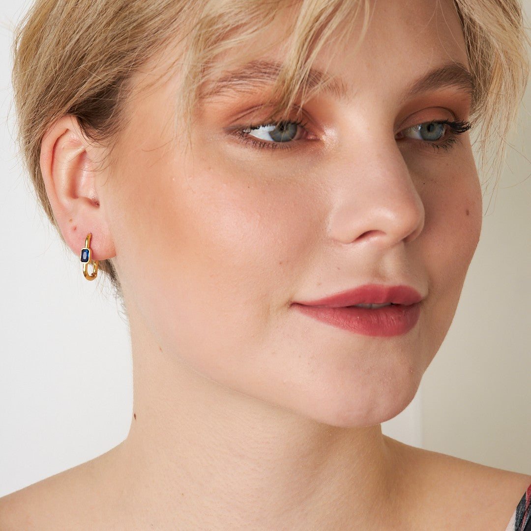 Göztaşı Kancalı Model Küpe - 925 GÜMÜŞ