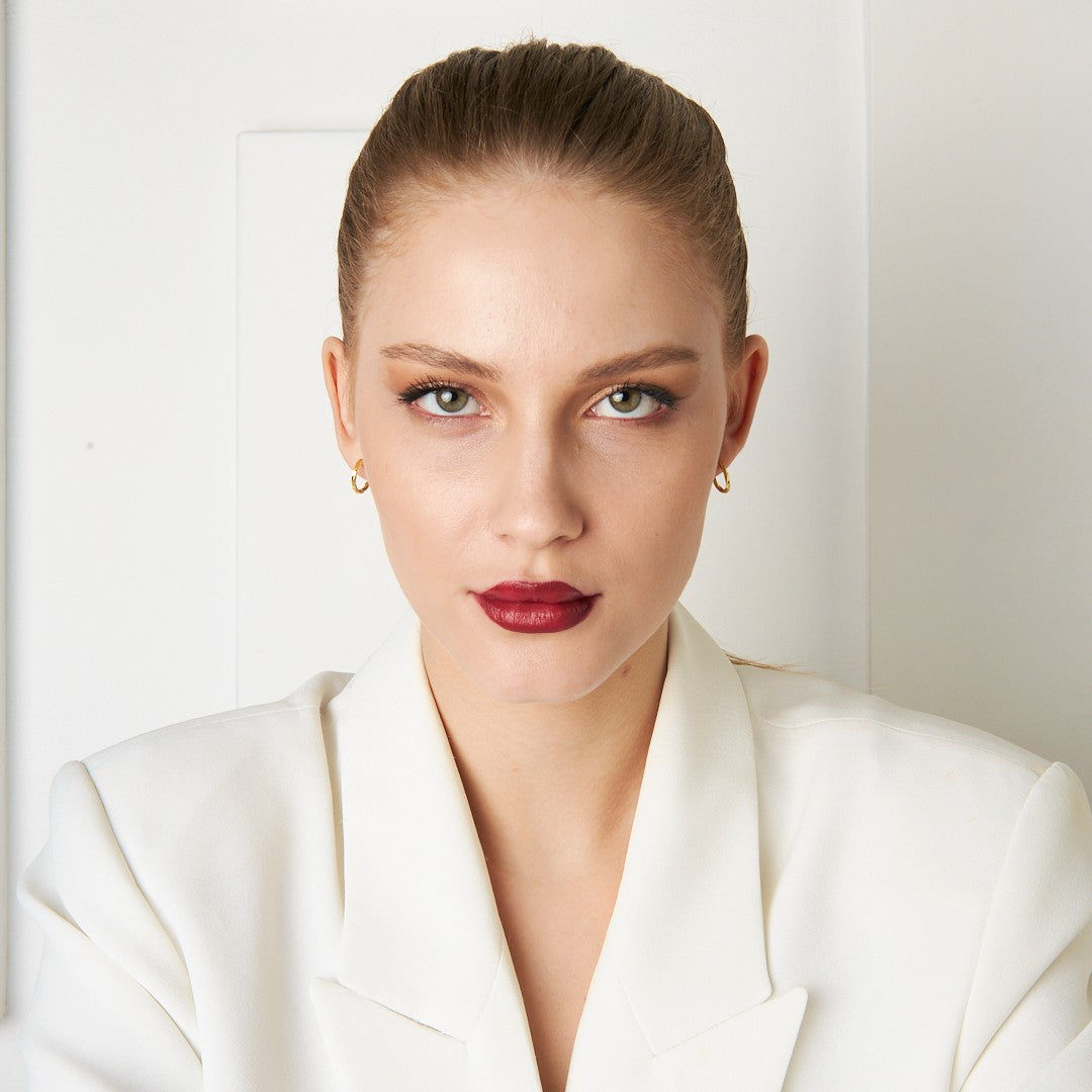 Çift Bükümlü Halka Küpe2 - 925 GÜMÜŞ