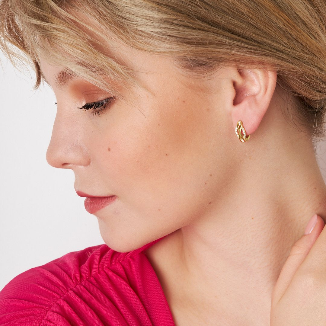 Taşlı Sonsuzluk Küpe - 925 GÜMÜŞ