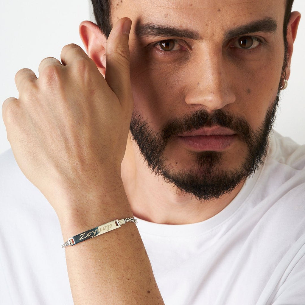 Kral Zincirli İsim Bileklik - 925 GÜMÜŞ