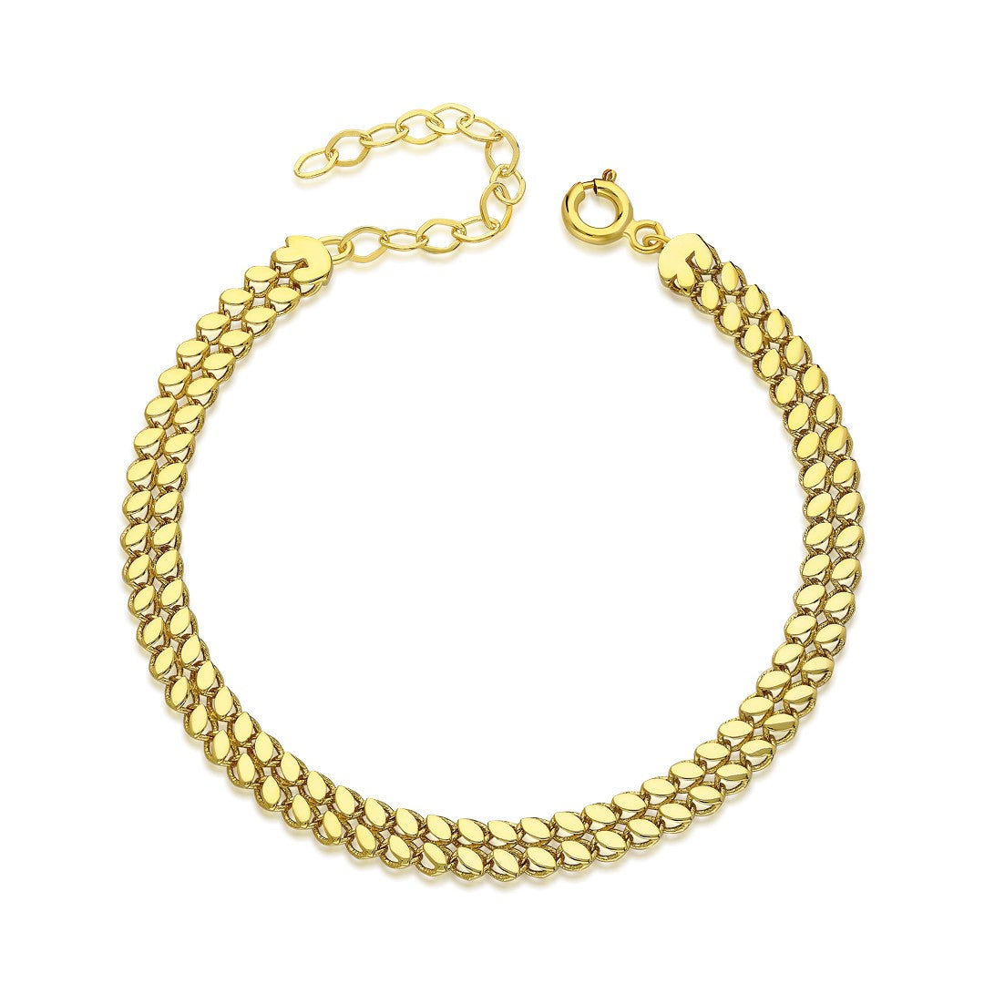 Çift Sıra Pullu Bileklik - 925 GÜMÜŞ