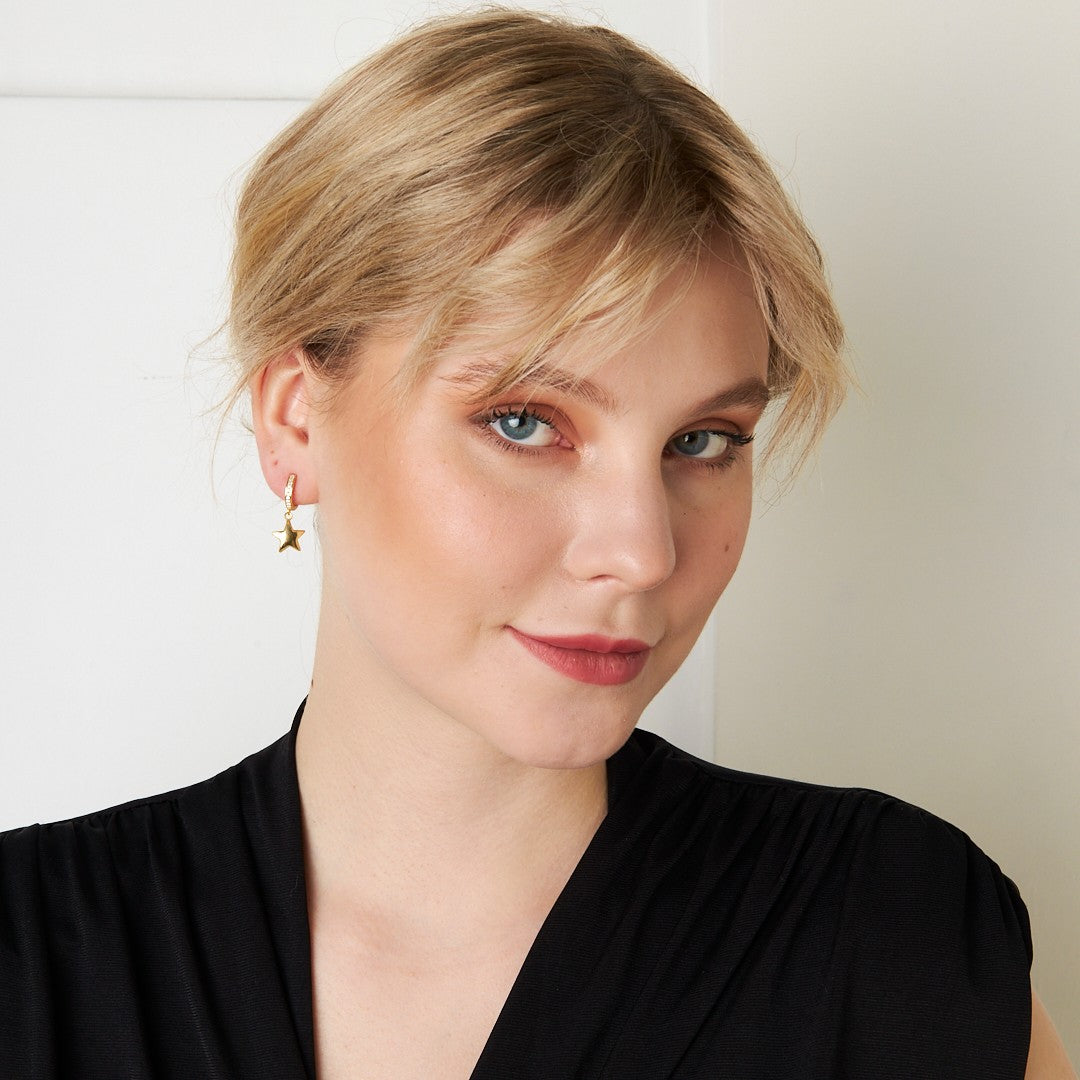 Sarkan Yıldız Küpeler - 925 GÜMÜŞ