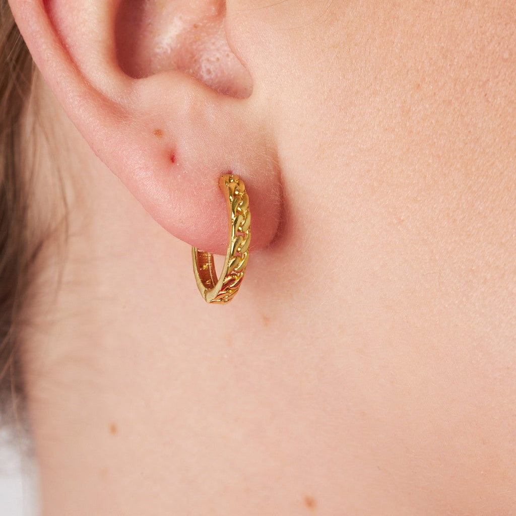 Zincir Model Halka Küpe - 925 GÜMÜŞ