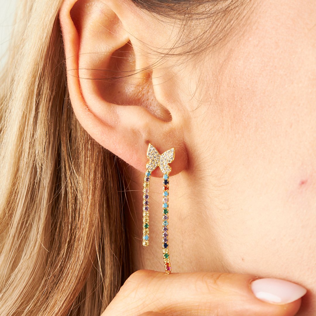 Kelebek Taşlı Set - 925 GÜMÜŞ