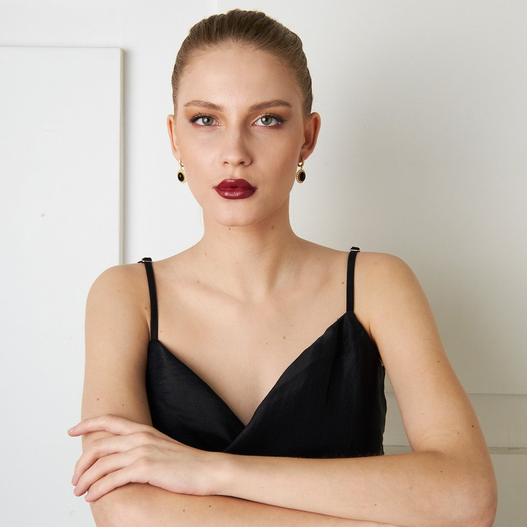 Safir Küpe - 925 GÜMÜŞ