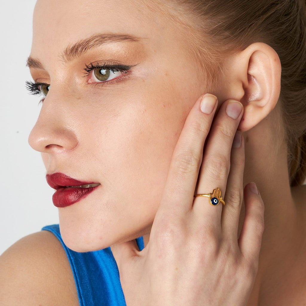 Nazar Fatıma El Yüzüğü - 925 GÜMÜŞ