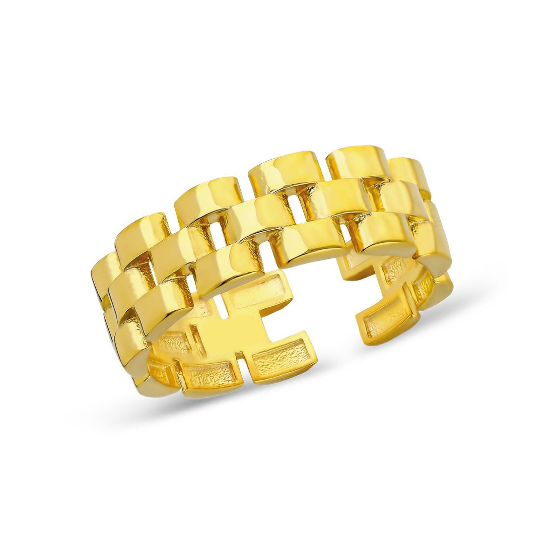 Tuğla Modeli Yüzük - 925 GÜMÜŞ