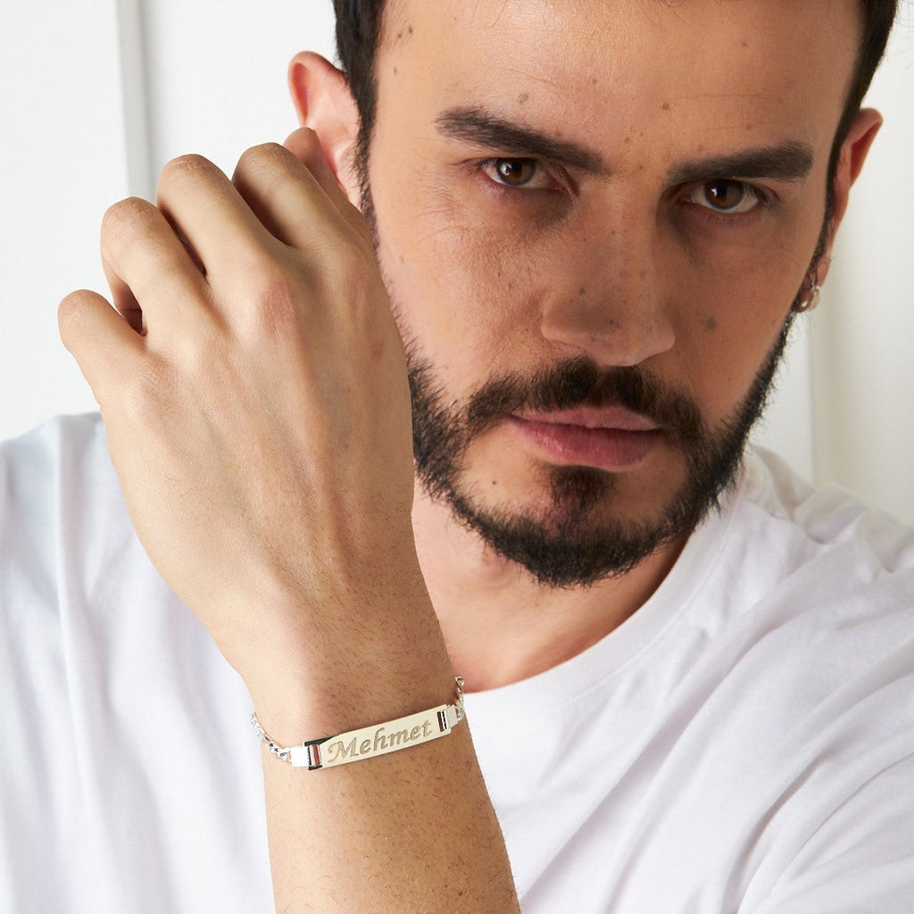 Plakalı İsim Bileklik - 925 GÜMÜŞ