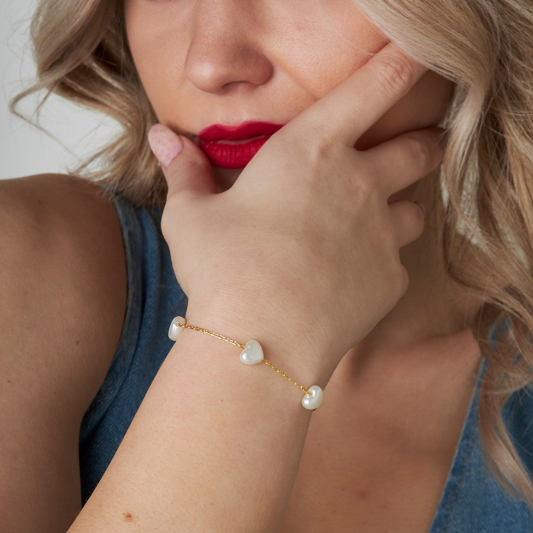 Kalpli Boncuklu Bileklik - 925 GÜMÜŞ