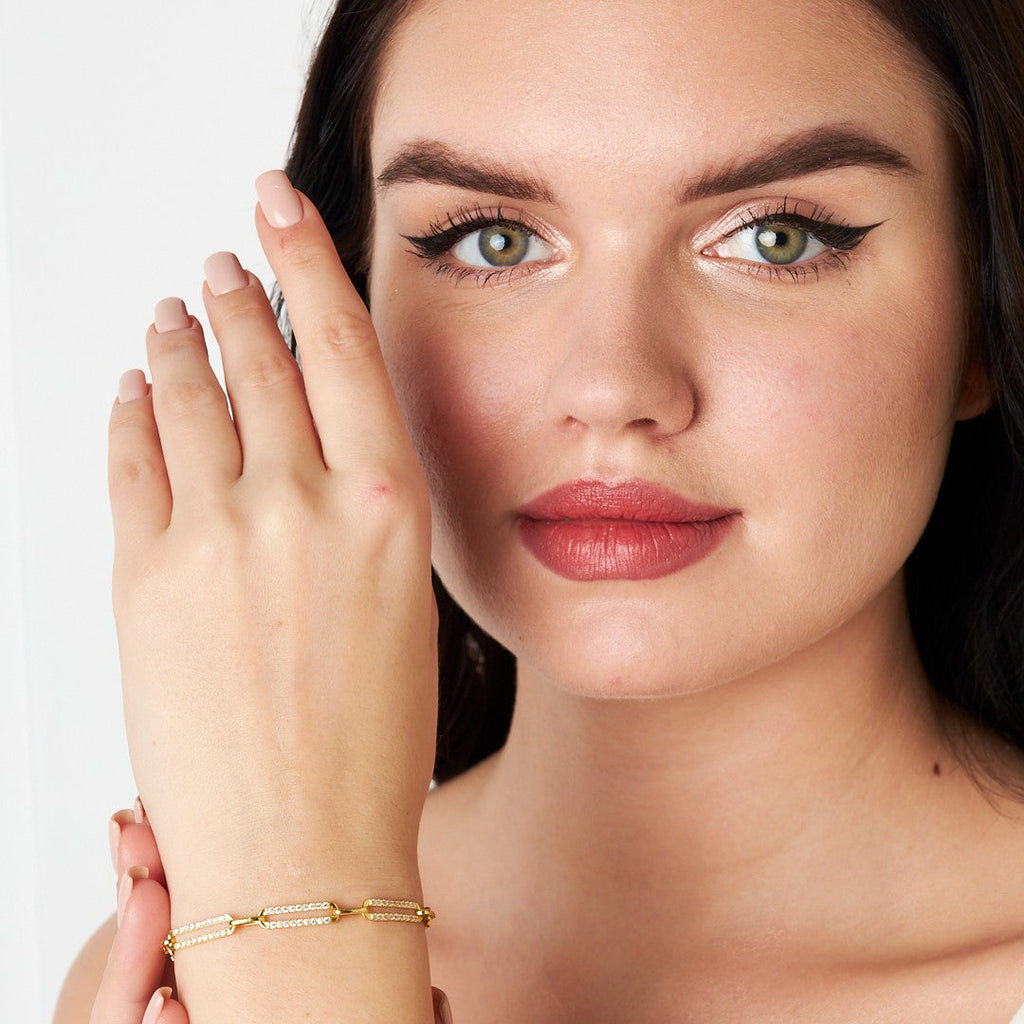 Zirkon Taşlı Ataç Bileklik - 925 GÜMÜŞ