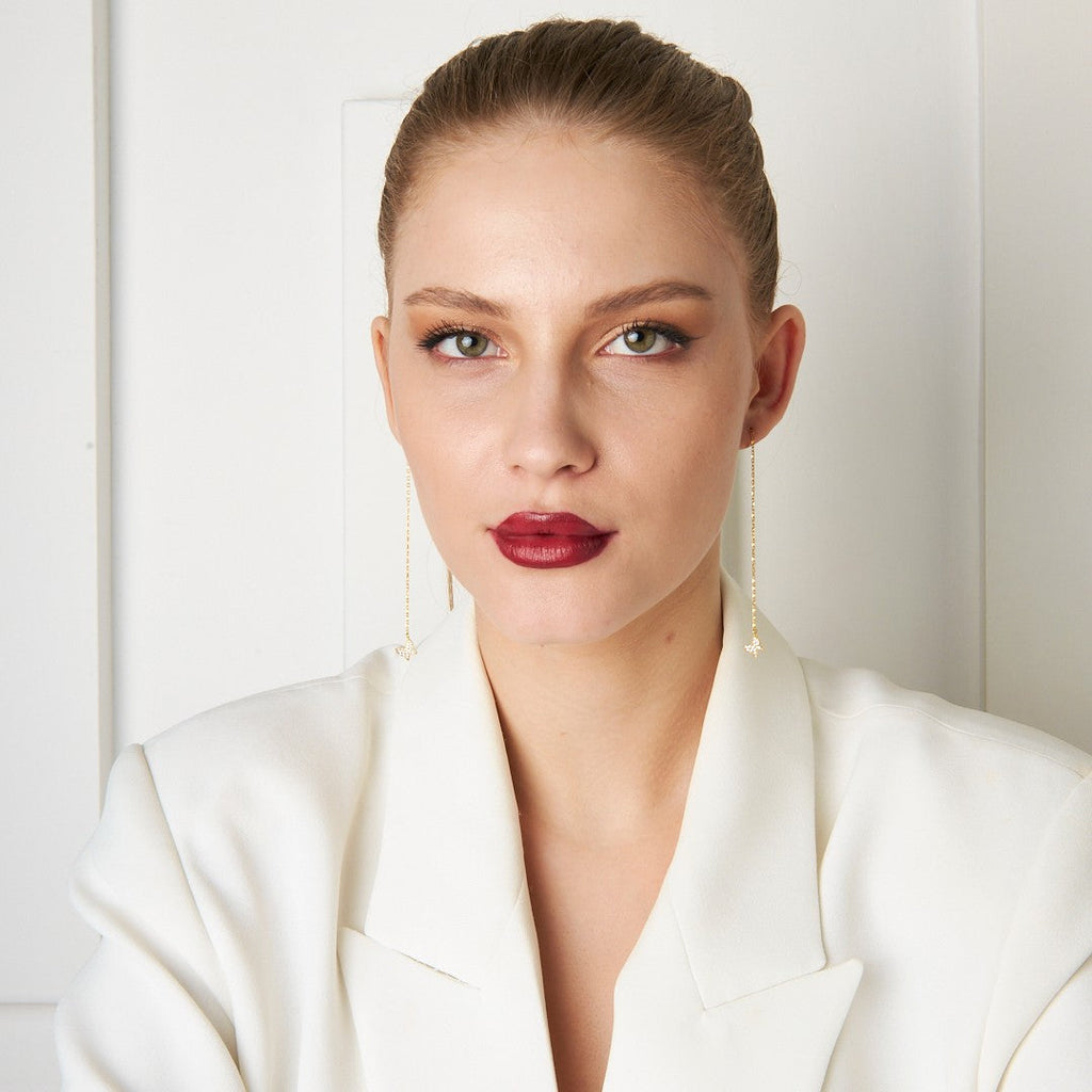 Sarkan Kelebek Küpeler - 925 GÜMÜŞ