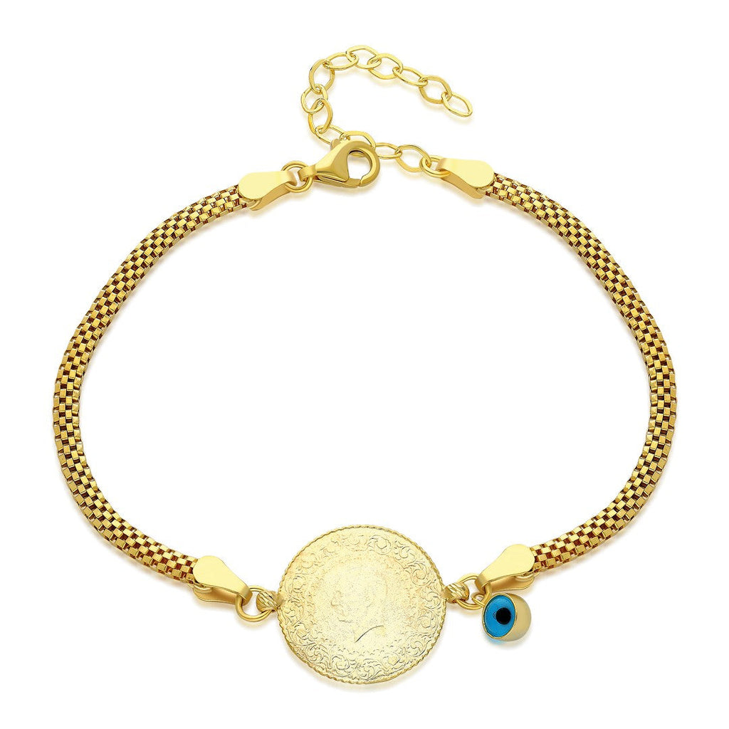 Charmlı Çeyrek Zincir Bileklik - 925 GÜMÜŞ