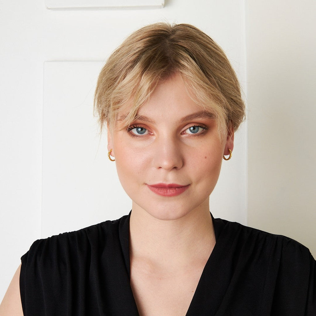 Dört Taşlı Şık Halka Küpe - 925 GÜMÜŞ