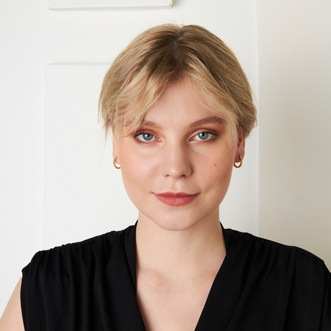 Dört Taşlı Şık Halka Küpe - 925 GÜMÜŞ