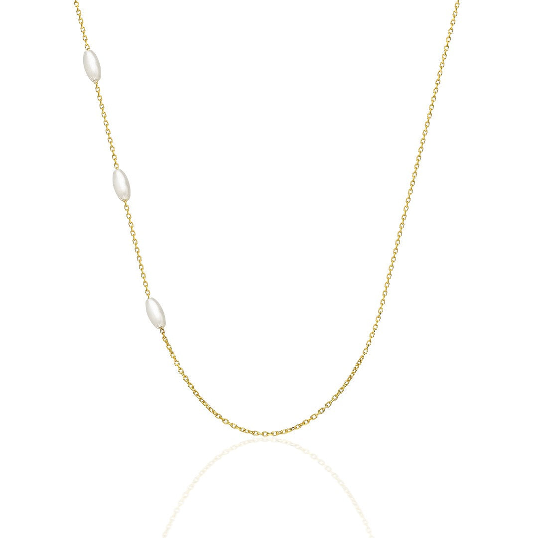 İnci Zincir Kolye - 925 GÜMÜŞ