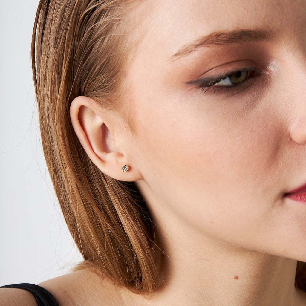 Oval Taş Piercing - 925 GÜMÜŞ