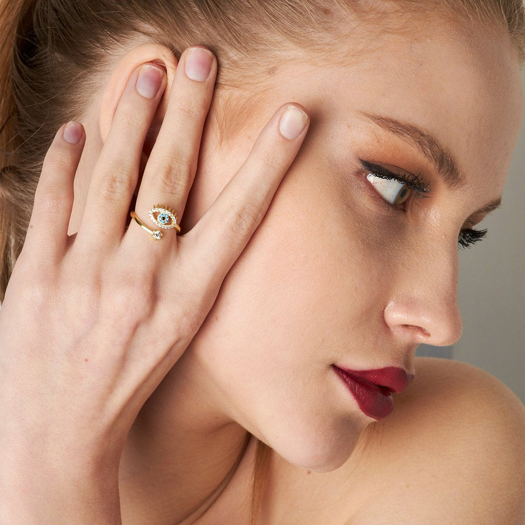 Tektaşlı Kirpik Yüzük - 925 GÜMÜŞ