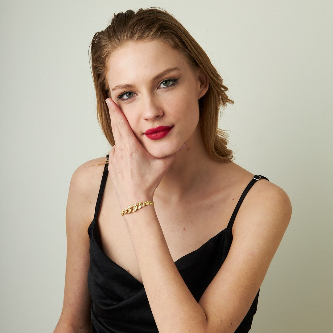 Taşlı Gurme Balıksırtı Bileklik - 925 GÜMÜŞ