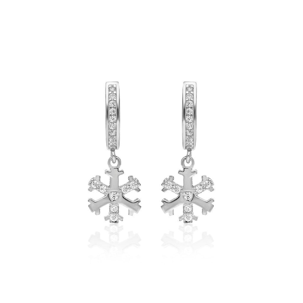 Kar Tanesi Motifli Küpe - 925 GÜMÜŞ