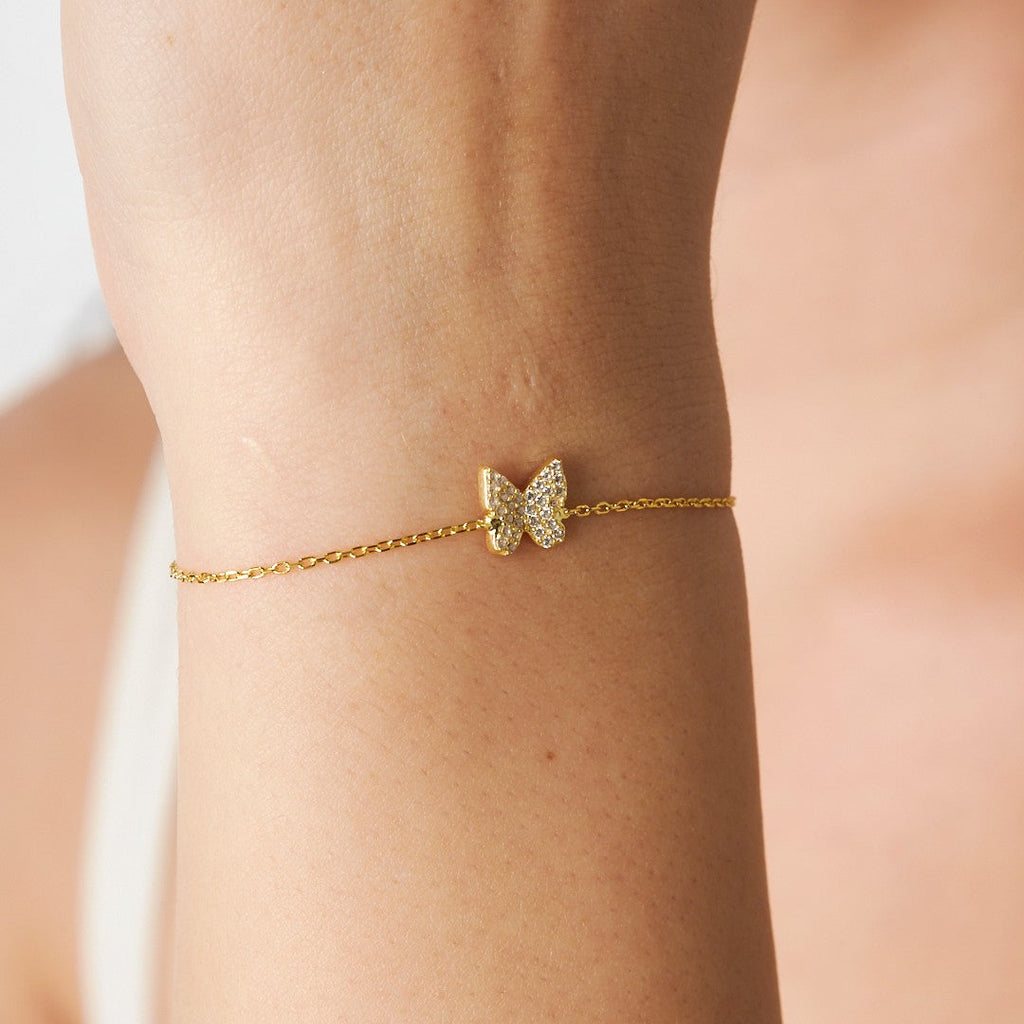 Kelebek Taşlı Bileklik - 925 GÜMÜŞ