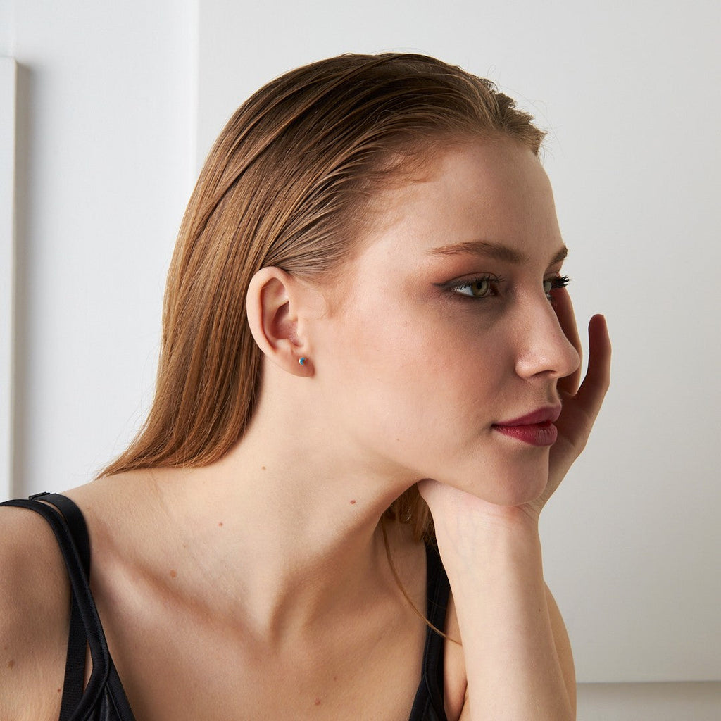 Renkli Ay Piercingi - 925 GÜMÜŞ