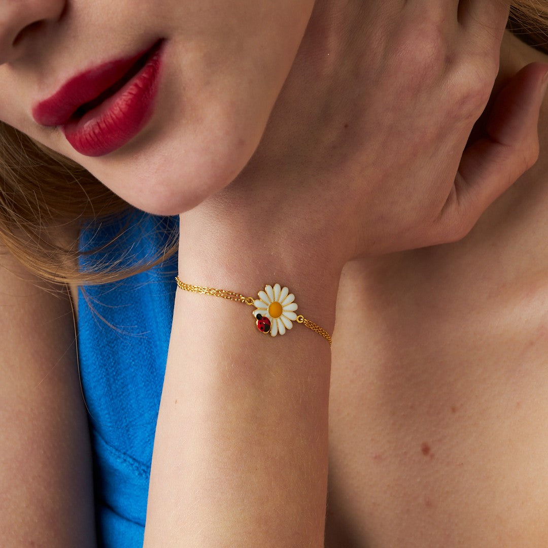 Uğur Böceği Papatya Bileklik - 925 GÜMÜŞ